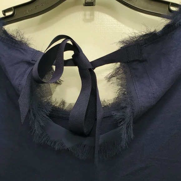 Banana Republic Women's Navy Eyelash Trim Tie Back Modal Blend Top Size XS - Picture 4 of 6